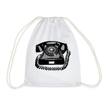 telephone mobiltelefon handy funktelefon retro3 - Turnbeutel - Weiß - Vorne