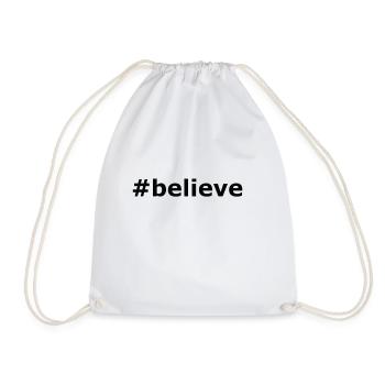 #believe - Drawstring Bag - white - Front