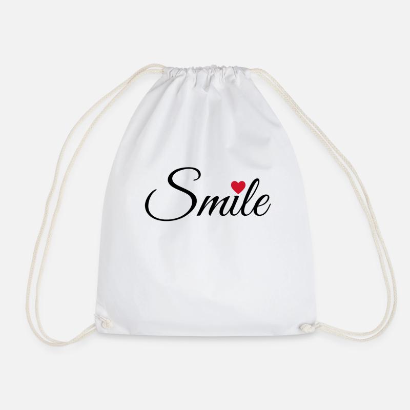 Smile - Drawstring Bag - white