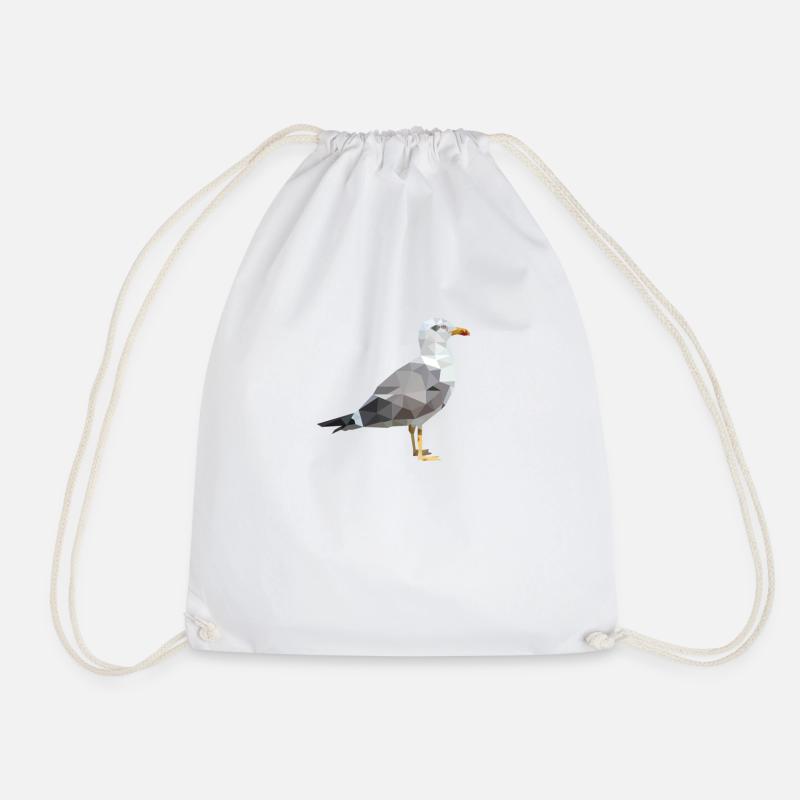 The Seagull Poly - Drawstring Bag - white