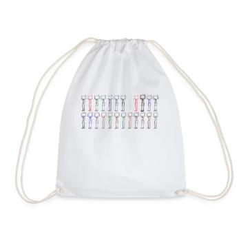 hi. gang. - Drawstring Bag - white - Front