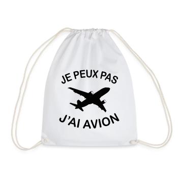 Je Peux Pas J'ai Avion - Sac de sport léger - blanc - Devant
