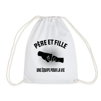 Père Et Fille Une Équipe pour La Vie Cadeau - Sac de sport léger - blanc - Devant