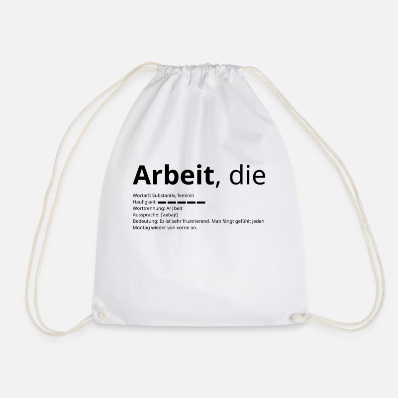 Arbeit (Lustiges Wörterbuch) - Turnbeutel - Weiß