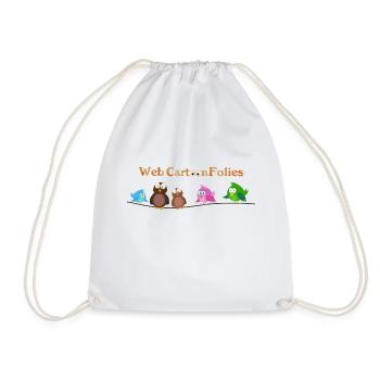 webcartoonfolies - Drawstring Bag - white - Front