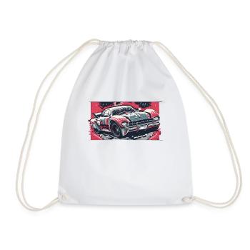 Racecar Red-Grey - Drawstring Bag - white - Front