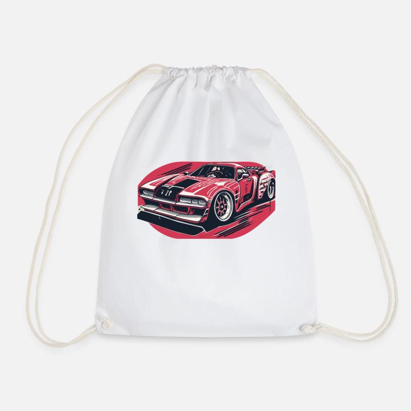 Racecar all Red - Drawstring Bag - white