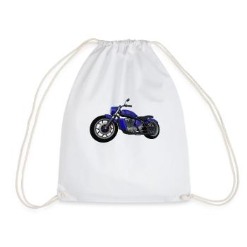 motorrad - Turnbeutel - Weiß - Vorne