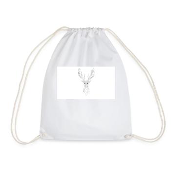 Reindeer logo - low poly design - Drawstring Bag - white - Front