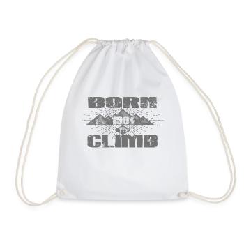 BORN TO CLIMB CLIMBING climbing love 1964 - Drawstring Bag - white - Front