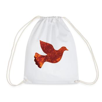 Red Dove - Drawstring Bag - white - Front