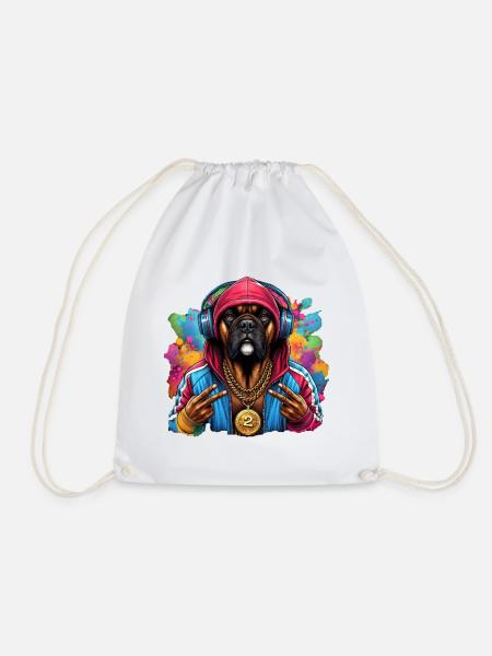 Boxer Hund Kunst - Turnbeutel - Weiß
