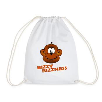BIZZY BIZZNESS - Drawstring Bag - white - Front