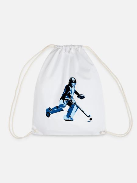 Hockey Goalie - Drawstring Bag - white