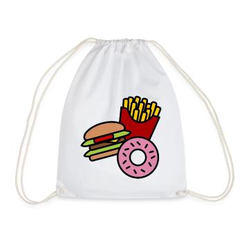 Pommes Burger Donut - Turnbeutel - Weiß - Vorne