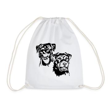 Deutscher Jagdterrier Jagdhunde Portrait Wilsigns - Turnbeutel - Weiß - Vorne