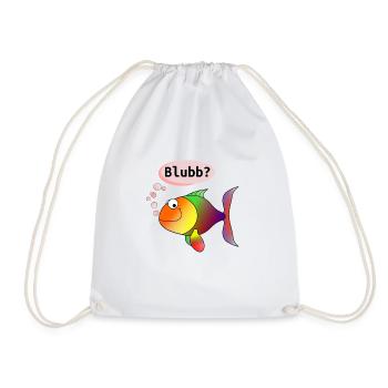 Fisch: Blubb? - Turnbeutel - Weiß - Vorne