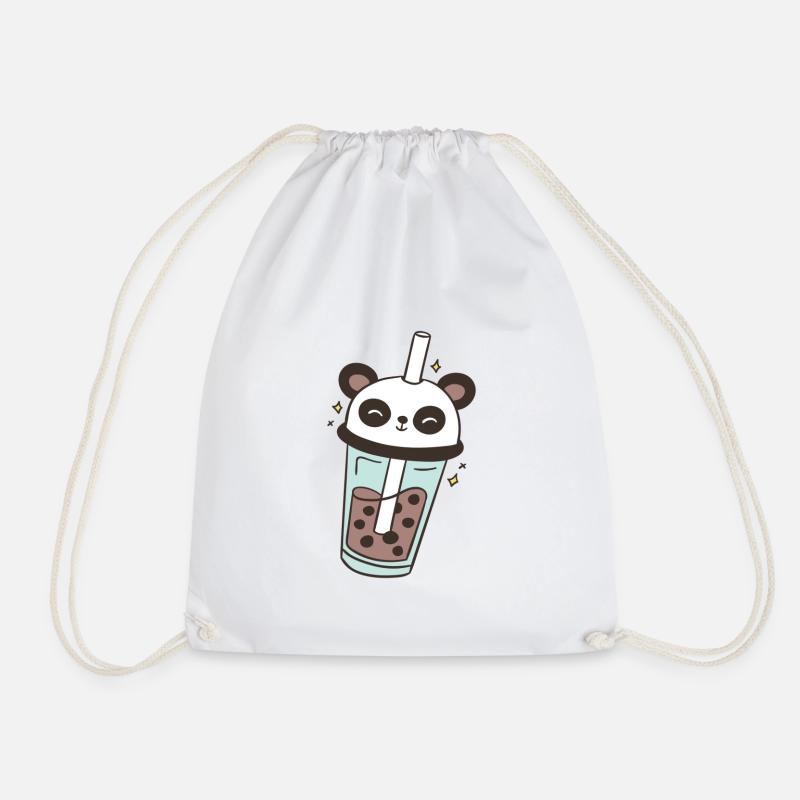Panda Bubble Tea Pandabär Bubbletea - Turnbeutel - Weiß