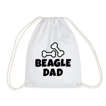Beagle Dad Bones - Drawstring Bag - white - Front