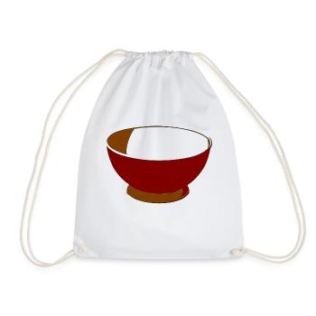 bowl - Drawstring Bag - white - Front