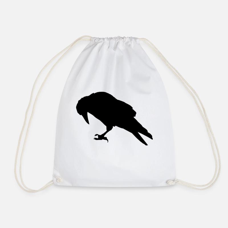 Expandables Crow / Crow / Raabe sitting - Drawstring Bag - white