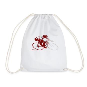 bicycle mountain bike cyclist mountain bike - Drawstring Bag - white - Front