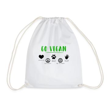 GO VEGAN - Turnbeutel - Weiß - Vorne