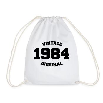 Vintage 1984 40th Birthday Gift - Drawstring Bag - white - Front
