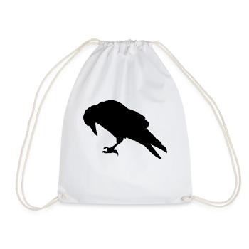 raven - Drawstring Bag - white - Front