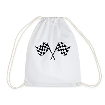 dragster racer automotive car racing car1 - Drawstring Bag - white - Front
