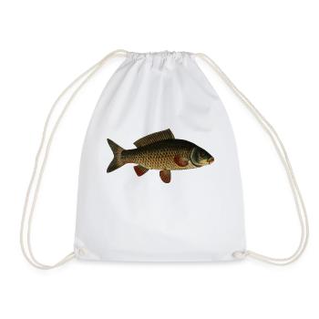 Fish carp - Drawstring Bag - white - Front