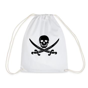 pirate ship boat pirat piratenschiff schiff skull1 - Turnbeutel - Weiß - Vorne