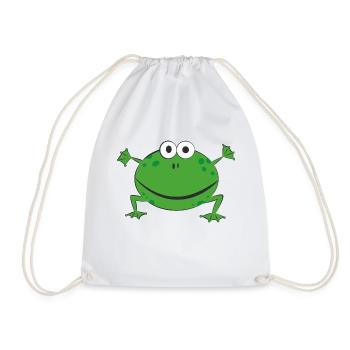 Lustiger grüner Frosch - Turnbeutel - Weiß - Vorne