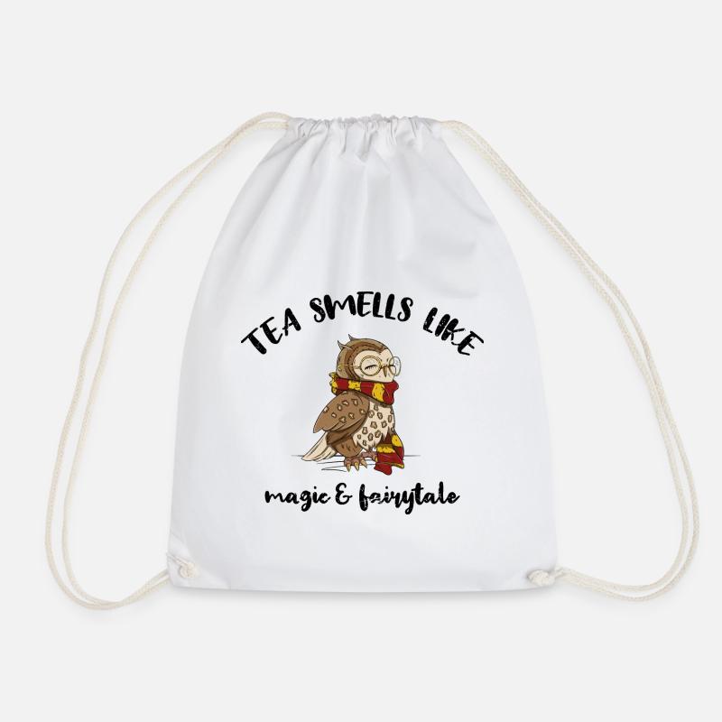 Tea smells like magic & fairytale - Drawstring Bag - white