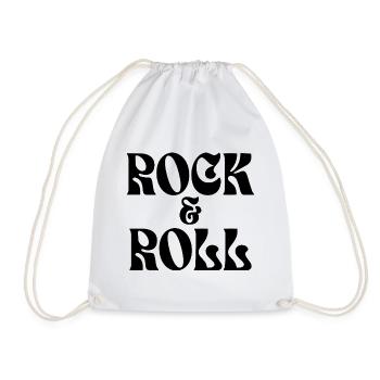 Rock and Roll music logo design  - Drawstring Bag - white - Front