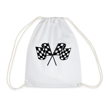 dragster racer automotive car racing car1 - Drawstring Bag - white - Front