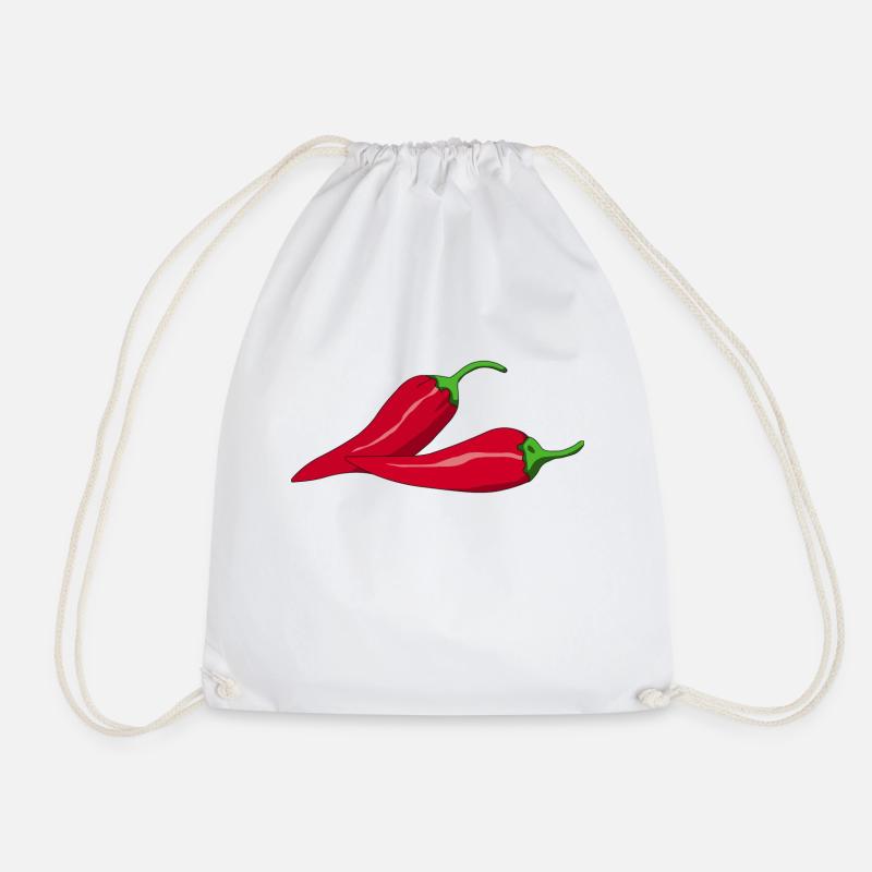 paprika chilli chili pepper citrus veggie gemuese - Turnbeutel - Weiß