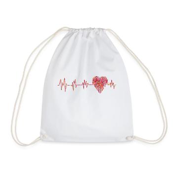 Battements de cœur - Sac de sport léger - blanc - Devant