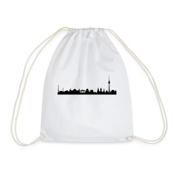 Skyline Berlin Black - Drawstring Bag - white - Front