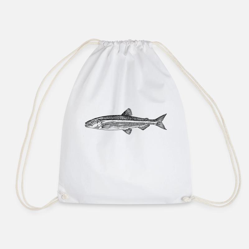 trout anglers - Drawstring Bag - white