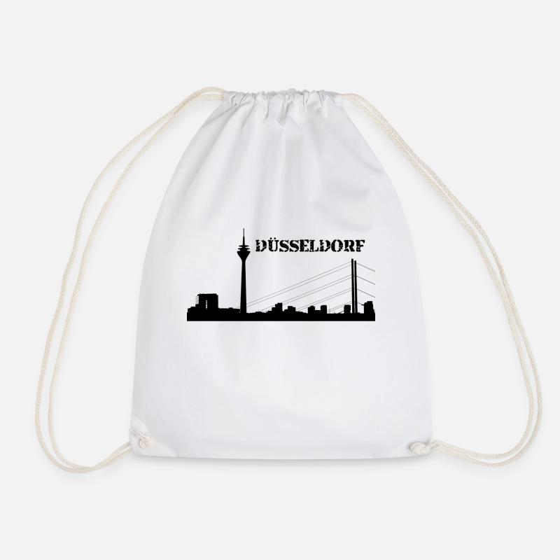 Düsseldorf - Skyline - Turnbeutel - Weiß