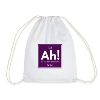 Nerd Geek Freak Science Periodic Table Ah! - Drawstring Bag - white - Front