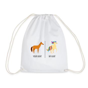 Deine Tante | Meine Tante Einhorn Familie Geschenk - Turnbeutel - Weiß - Vorne