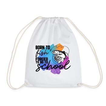 Né pour pêcher forcé d’aller à l’école - Sac de sport léger - blanc - Devant