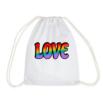 Amour arc-en-ciel rétro - Sac de sport léger - blanc - Devant