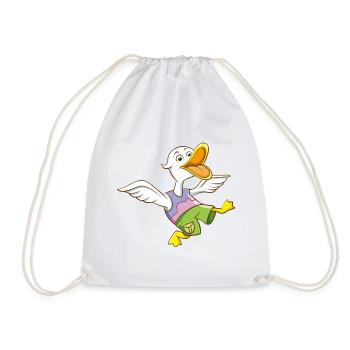 Funny duck shirt motif comic style - Drawstring Bag - white - Front
