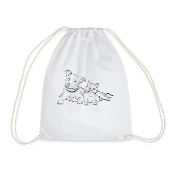 Chien | | pour chats Beau design - Sac de sport léger - blanc - Devant