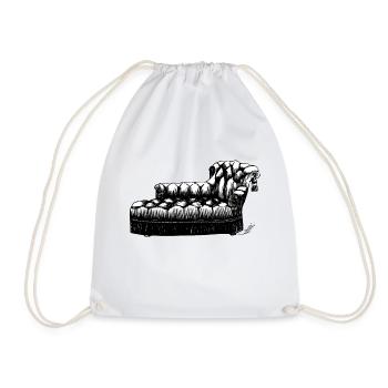 sofa couch chair table chair table lamp lamp lamp benc - Drawstring Bag - white - Front