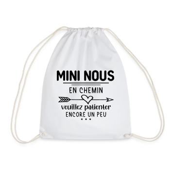 Minii nous en chemin - cadeau annonce grossesse - Sac de sport léger - blanc - Devant