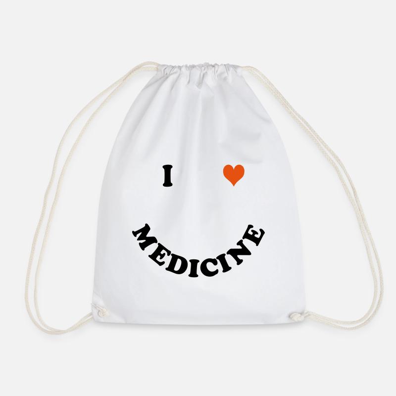 medicine - Drawstring Bag - white